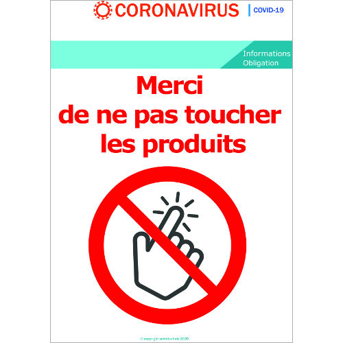 Ne pas toucher les produits - Signalétique  Format A3
